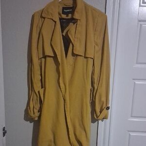 Express Women's Yellow Trench Coat